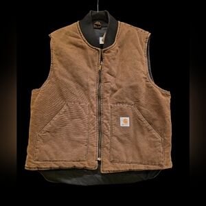 CARHARTT Vintage Vest 80s 90s Duck Canvas Lined Union USA Made -‎ Size XL